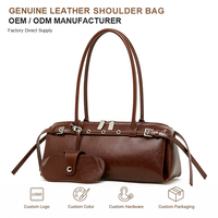 Sac Boston en cuir véritable pour femme avec poignée supérieure, style vintage, bandoulière et étui à lunettes, idéal pour le bureau, les trajets quotidiens et les voyages, OEM ODM