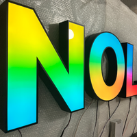 Lettres lumineuses LED en acrylique et acier inoxydable, RGB pleine couleur, néon, transformateur, forme 3D personnalisable, maison, bureau, mariage