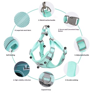 Arnés de malla ultraligero y transpirable para perros <span class=keywords><strong>con</strong></span> correa de secado rápido, chaleco ajustable para mascotas, arnés para perros pequeños, medianos y grandes - Product Image 4