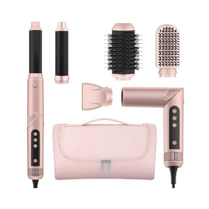 5 In 1 Folding Hair Dryer Negative Ion Multi Functional High Speed Hot Air Comb Rose Gold With Case - Product Image 5