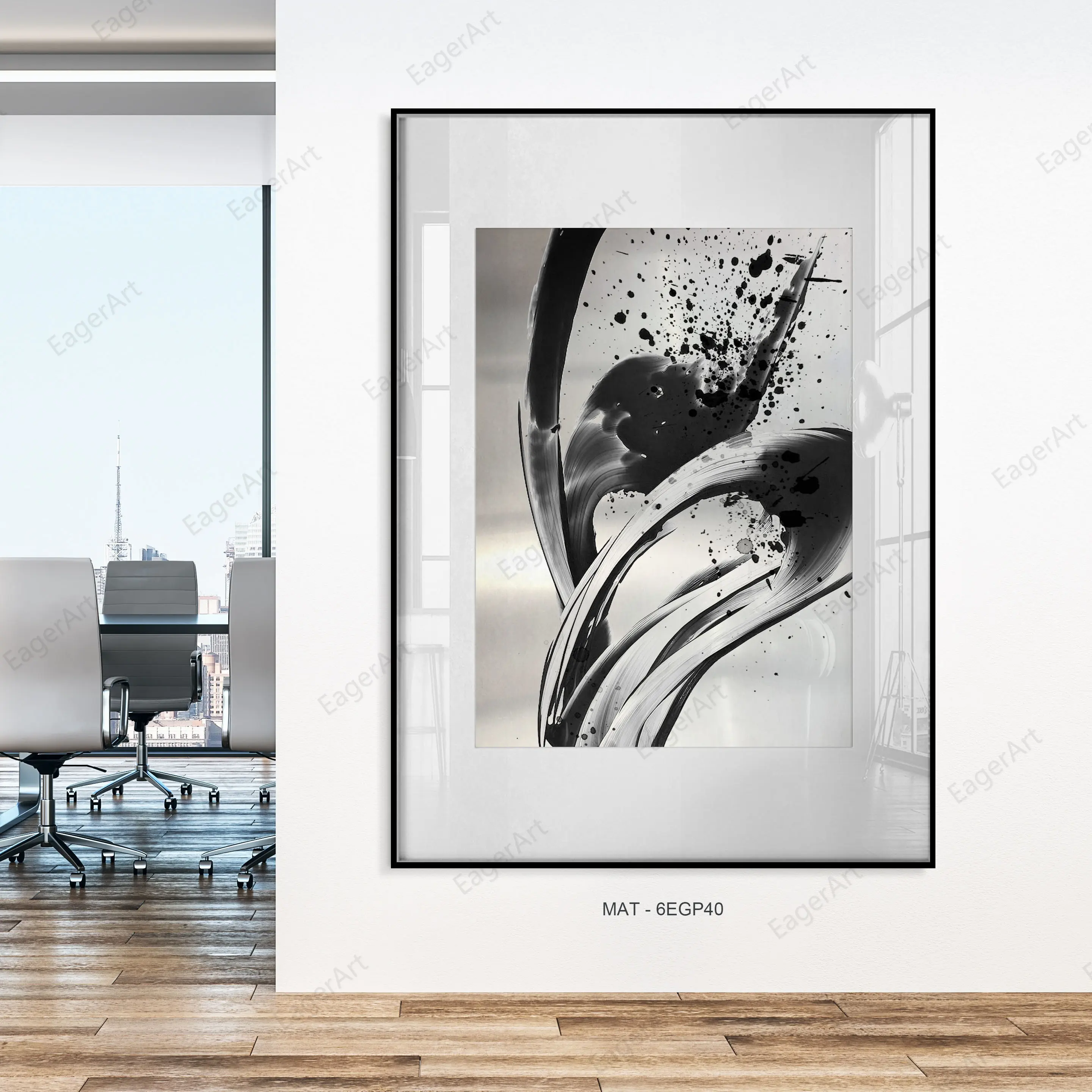 Abstract Print, Black and White