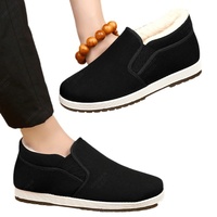 Scarpe Casual in Stile Pechino per Uomo, Invernali con Fodera in Pile, Calde, in Cotone, Suola Morbida, Slip-on per Anziani, Imbottite