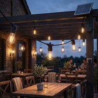 Lumière LED solaire personnalisée KHT IP65 en PVC, 5 m, haute densité, étanche, lumière chaude, pour hôtel, toit, salon, villa, balcon, terrasse, décoration