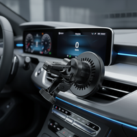 360 °   Support de chargeur de voiture magnétique sans fil rotatif - Support de téléphone anti-vibrations pour grille d'aération