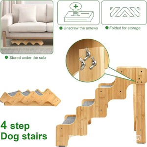Cross-border wooden dog climbing <b>ladder</b>, tiered pet stairs, small dog assistive uphill stairs, pet climbing <b>ladder</b>, dog - Product Image 1