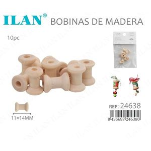 Bobine in Legno Ilan 11x14 mm, 10 Pezzi, Materiali per Artigianato - Product Image 3