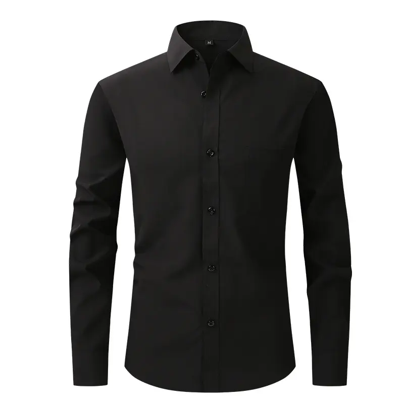 Custom Wholesale Cotton Mens Formal Long Sleeve Shirt Solid Casual Business Dress Shirts