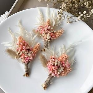 Mazzo di Fiori Secchi Boho Fatto a Mano per Boutonniere da Sposo, Abito del Testimone e Decorazioni per Cerimonie - Product Image 2