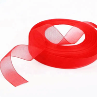 Ruban d'organza de rouleau de couleur unie personnalisé de quantité minimale de commande bas pour les cadeaux et l'ornement