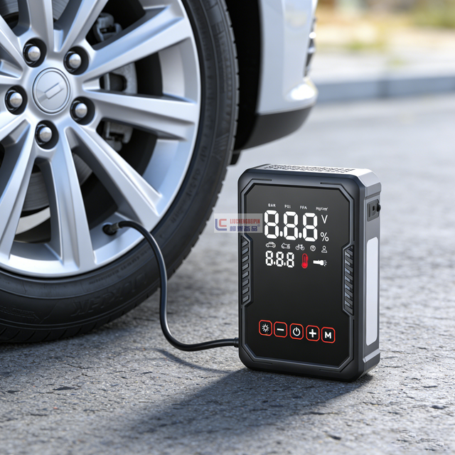 12V 16000mAh High Power Car Battery Jump Starter Power Bank Portable Lithium Battery Booster Air Compressor Wireless for Truck