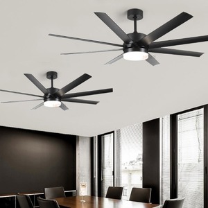 Eight Blade Ceiling Fan Light With Led For Living Room And Study Fixed Blade Design High Power Silent Operation - Product Image 1