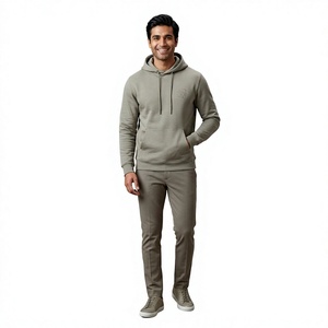 Conjuntos Deportivos de Invierno Unisex con Logotipo Personalizado, Estampado Animal, Lavado Ácido, Pantalones Jogger y Sudadera con Capucha, 2 Piezas, 100% Algodón - Product Image 1