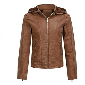 2024 New Arrival Winter Thick Fleece Waterproof Breathable Windproof Custom Logo <b>Women</b> PU Leather Plus Size <b>Jacket</b> <b>Womens</b> Faux - Product Image 4