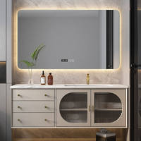 Meubles-lavabos modernes flottants de 60 pouces de haute qualité avec armoire miroir de rangement pour salle de bain d'hôtel
