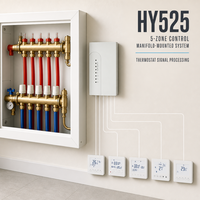 Boîtier de commande central pour câblage de chauffage 5 zones avec thermostat numérique intelligent, pour pompe de chaudière