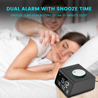 Digitale Bed Wekker Met Fm Radio Dual Usb Opladen Poorten Aux Temperatuur Detecteren Snooze Hotelkamer