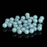 JD GEMS Perles Rondes Vertes 6 8 10 12 mm, Perles en Pierre Naturelle de Jadeite du Guatemala pour la Fabrication de Bracelets, Colliers et Bijoux DIY