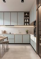 Armoire de cuisine murale moderne en chêne modulaire automatique luxueuse avec placard de rangement et garantie de 5 ans