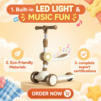 Trottinette pliable 2 en 1 pour enfants, matériau écologique pour les enfants de 2 à 6 ans, trottinette pour enfants personnalisée OEM