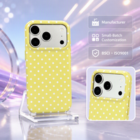 Coque magnétique intégrale à pois en PU avec découpes latérales pour iPhone 15 Pro/16 Pro/17/18 Pro Max – Étui de protection urbain