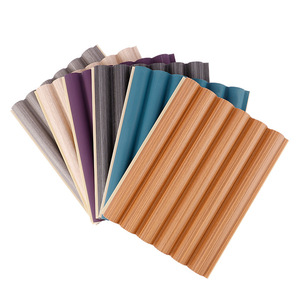 Pannello Murale Semicircolare in WPC, Pannello Decorativo per <span class=keywords><strong>Testata</strong></span> del Divano, Rivestimento per Soffitto, Effetto Legno Impermeabile - Product Image 1