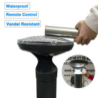 Lampadaire solaire LED en aluminium certifié CE RoHS, IP66, avec capteur de mouvement PIR et variateur d'intensité, pour l'éclairage des allées de jardin et commerciales