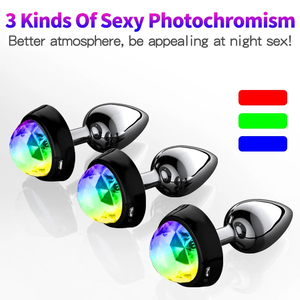 SacKnove Nouveau Jeu Sex Toys Commande Vocale LED Flash Usb Érotique Sm Butt Insert Femmes Vaginal Gay Hommes Anus Métal Lumière Anal Plug - Product Image 4