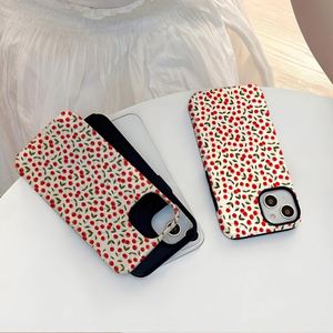 เคสโทรศัพท์ลายเชอร์รี่แบบเต็มหน้าจอสำหรับ iPhone 17 16 15 14 13 12 11 Pro Max PLUS x XR XS ฝาครอบป้องกันการตก - Product Image 4