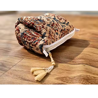Bolsa de Maquillaje y Artículos de Aseo para Mujer, con Cierre, de Algodón, Ecológica, Duradera, con Logotipo Personalizado al por Mayor, Diseño Floral, 20-36L