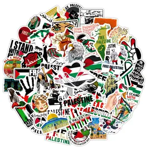 50 piezas gratis Bandera de Palestina pegatina cuaderno monopatín taza personalizada decoración impermeable pegatina de grafiti
