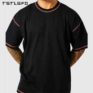 <span class=keywords><strong>Camiseta</strong></span> personalizada de algodón de alta calidad para hombres, camisetas de punto de contrato de hombro caído de gran tamaño de peso pesado en blanco - Product Image 3