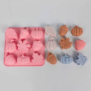 <b>Leaf</b> Shape 9 Cavity Baking Silicone Mold for Candy Chocolate Jelly Ice Cube - Product Image 6