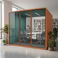 Cabine de réunion insonorisée modulaire pour bureau, cabine d'isolation intérieure pour 6 personnes