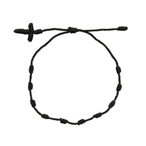 Rosario de nailon hecho a mano rojo al por mayor, <span class=keywords><strong>pulsera</strong></span> de <span class=keywords><strong>7</strong></span> <span class=keywords><strong>nudos</strong></span>, cuerda de Mano <span class=keywords><strong>Negra</strong></span> étnica - Product Image 2