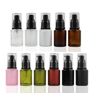 Flacon pompe en verre à épaulement incliné de 30ml pour soins de la peau sérum huile essentielle <span class=keywords><strong>parfum</strong></span> lotion noire/spray sérigraphie pour le visage - Product Image 1