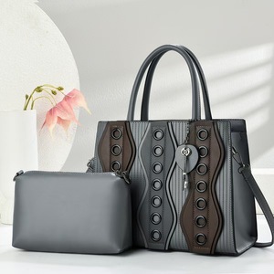 <b>Black</b> <b>Patent</b> Leather Tote <b>Handbag</b> Set Shoulder Bag with Pouch Rhinestone Handle Purse for Women - Product Image 5