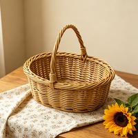 Panier en rotin PP tressé à la main avec poignée – Rangement durable pour jouets pour filles et garçons – Offre spéciale