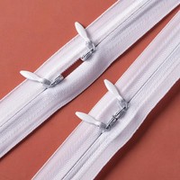 Fermeture éclair invisible double face en nylon pour housses de couette et accessoires de couette, blanc, 1 mètre et 15 mètres de long, textiles de maison