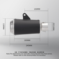 Knalpot Universal 51mm LV10 Slip-on Modifikasi Motor untuk R25 MT15 R3 MT-09 675SR ER6N PCX150 NC750