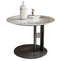 Table basse de style italien, luxe léger, moderne et minimaliste, en acier inoxydable, design circulaire mobile pour les espaces compacts