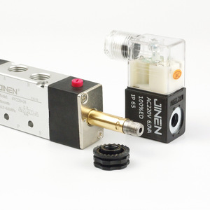วาล์วแม่เหล็กไฟฟ้า Jinen 4V220-08 แบบ 2 ตำแหน่ง 5 ทาง AC220V วาล์วควบคุมลม ฟังก์ชั่นกลับทิศทาง โครงสร้างแบบไพล็อต - Product Image 2