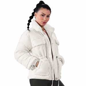 Servicio de Personalización de Marca: Abrigos de Nylon para Mujer, Negros, de Invierno, Resistentes al Viento, Transpirables, Tejidos, con Cierre, Duraderos y Suaves al Tacto - Product Image 4