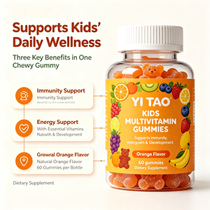 Gummies multivitaminées pour enfants sous marque blanche, saveur orange, pour soutenir l'immunité, l'énergie et la croissance, complément OEM, 60 unités - Product Image 4