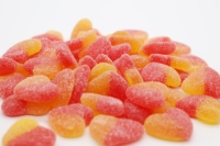 Fabrieksdirect hartvormige liefdesgummy's, suikergecoate, gevulde fruitgelei, groothandel, bulk, feestcadeau