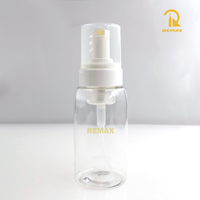 Bouteille mousseuse transparente de 280 ml, bouteille en plastique rechargeable avec pompe à mousse pour savon pour les mains, shampoing, cosmétiques