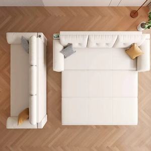 Canapé <span class=keywords><strong>convertible</strong></span> moderne 3 places avec cadre métallique, tissu inclinable, pliable, extensible, rangement, housse amovible et lavable pour salon - Product Image 2