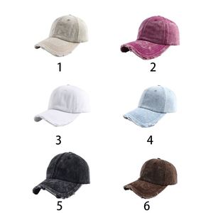 Gorra de Béisbol Vintage Lavada, Desgastada, Lisa, de 6 Paneles, Estilo Denim, 100% Algodón, Gorra Deportiva - Product Image 6