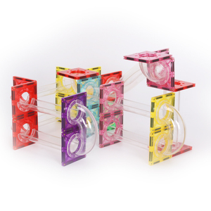 Set mainan magnetis untuk anak, Set blok bangunan marmer magnetik plastik 60 buah, mainan magnetis lari untuk anak-anak - Product Image 4