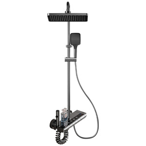 Aluminum Alloy Shower <b>Set</b> Rectangle Modern Top <b>Spray</b> Easy To Install Bathroom Toilet Hotel Use - Product Image 1