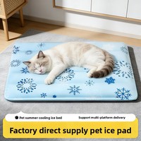 Tapis rafraîchissant et respirant à motif flocon de neige pour animaux de compagnie, tapis de couchage anti-chaleur estival pour chiens et chats, en tissu Oxford non toxique, coussin rafraîchissant